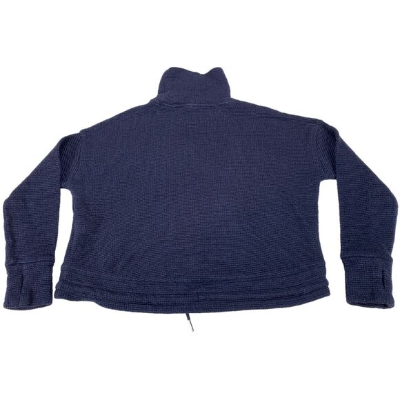 Sweaty Betty Sweatshirt Womens Navy US 8-10 Boucle Funnel Neck Cropped Pullover - Picture 2 of 16